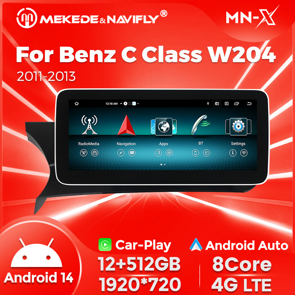 Mercedes C-Class W204 üçün Android naviqasiya ekranı
