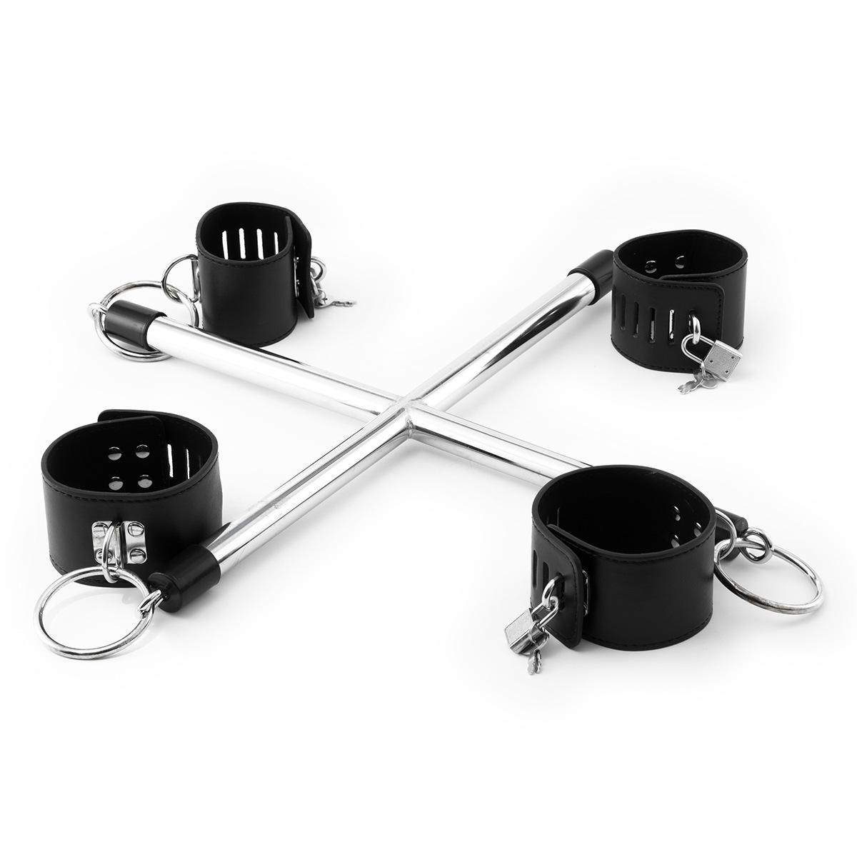 Tienda de la fábrica al por mayor Cruz vinculante tubo de acero con cerradura mano brazalete de acero inoxidable rápido femenino instrumento musical productos del sexo
