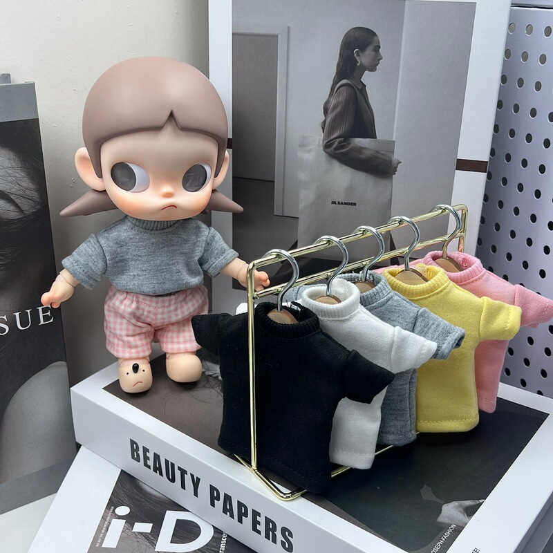 Zsiga Gazi Sister Doll Clothes Solid Color Short Sleeve T-Shirt 1/8 Scale Action Figure Doll Clothes Replacement Basic Inner Layer Top
