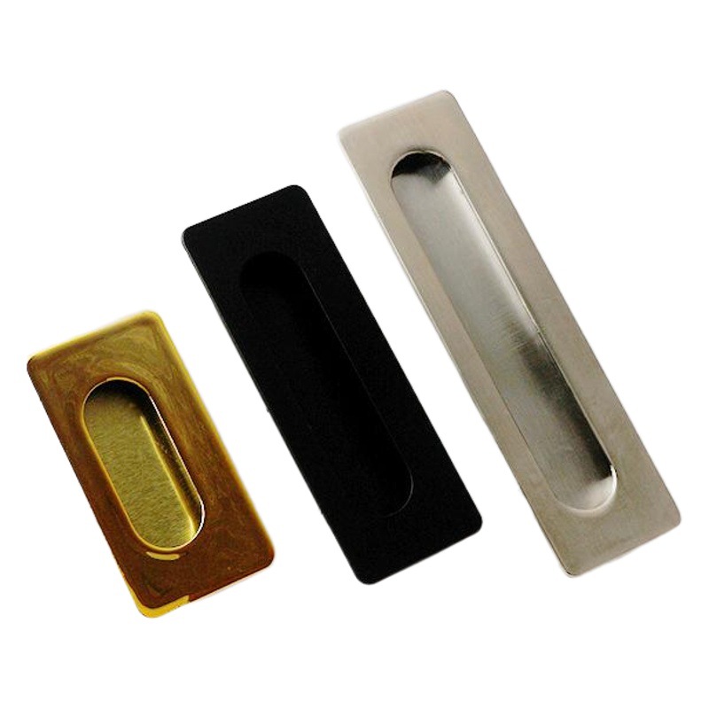 Manija oculta para cajón de aleación de zinc en stock, moderna, minimalista, negro mate, dorado, empotrada, invisible, para armario