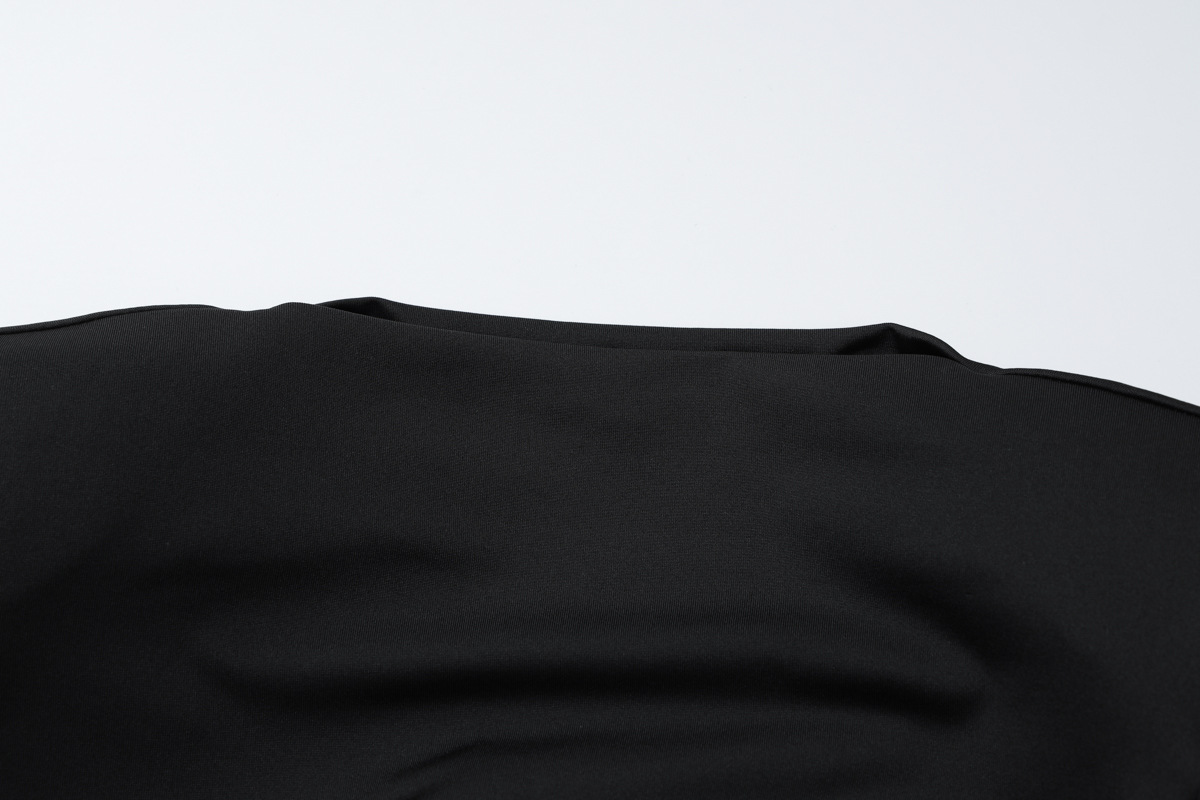Women Clothing Autumn round Neck Slim Pleated Long Sleeve Dress Women