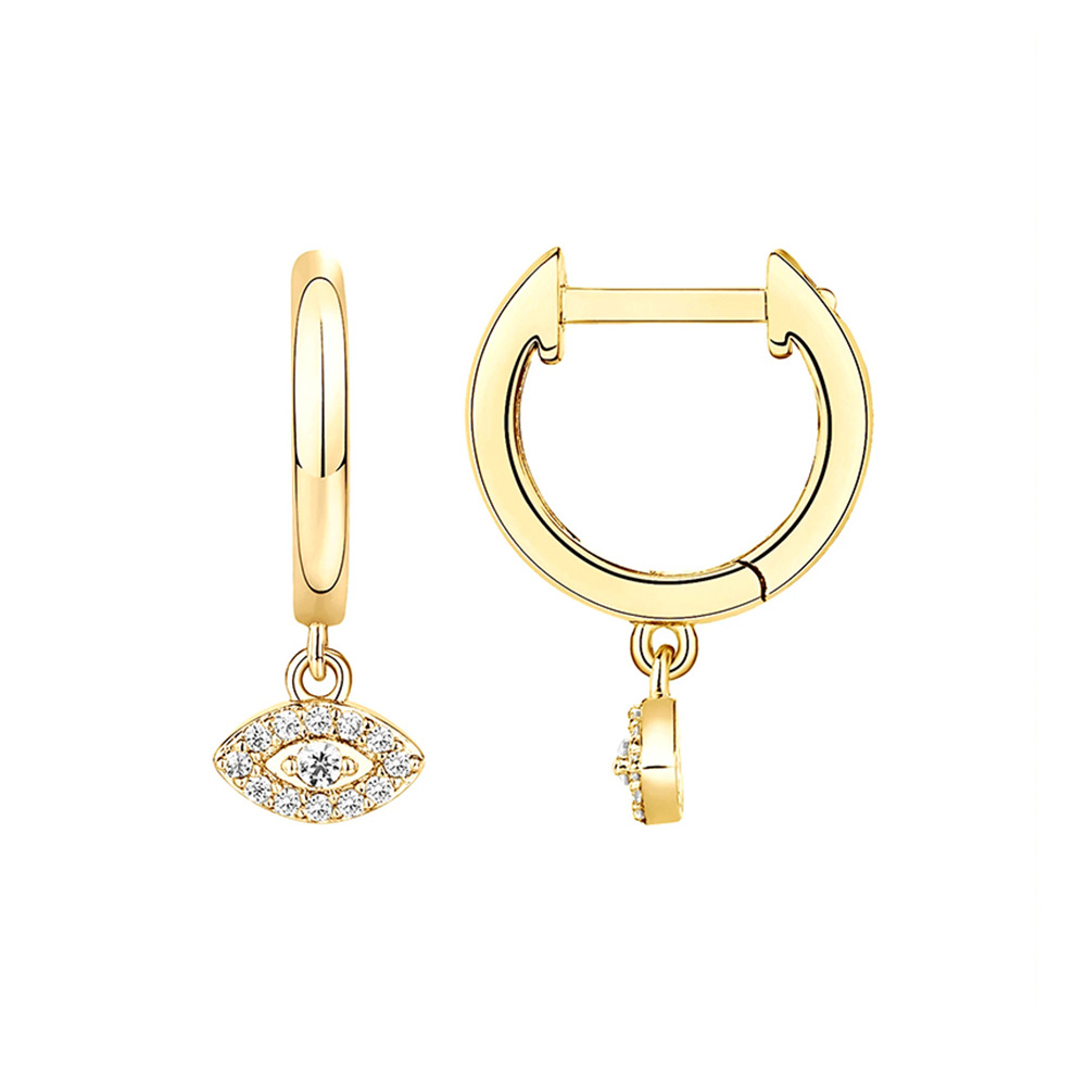 Fashion Cross Sterling Silver Inlaid Zircon Drop Earrings 1 Pair