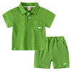 Children's sleeves, summer set, colored top for boys, trousers, children's clothing, Korean style, polo collar, wholesale