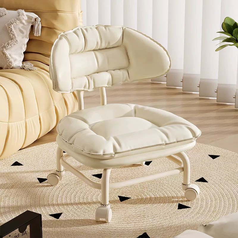 Мягкий мобильный маленький табурет с универсальными колесами, домашняя спинка, бесшумный детский табурет с детской скамейкой, низкий табурет на роликах
