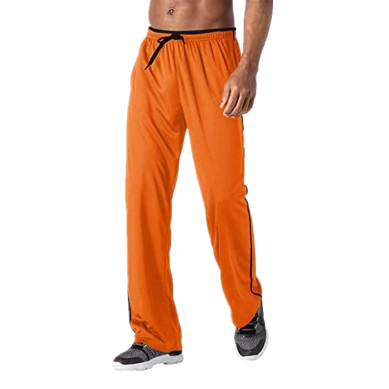 Cross-border men's casual jogging sports pants with zipper pockets, comfortable and breathable, fitness workout mesh pants, open-ended long pants Cross-border men's casual jogging sports pants with zipper pockets, comfortable and breathable, fitness workout mesh pants, open-ended long pants