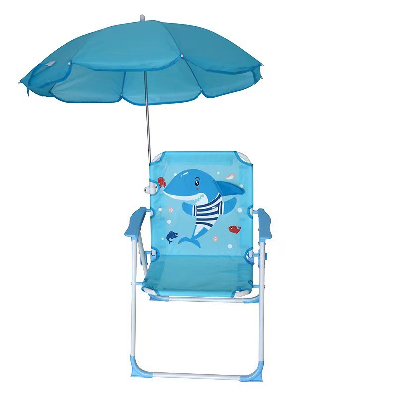 Silla de playa para niños silla plegable para niños portátil camping al aire libre picnic pescar frente al mar paraguas protector solar frente al mar