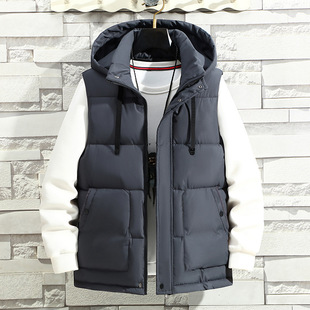 Couple Cotton Vest Men's Korean Style Sleeveless Jacket Men's Slim Thick Vest Men's Waistcoat Cotton Vest Custom Printed Logo