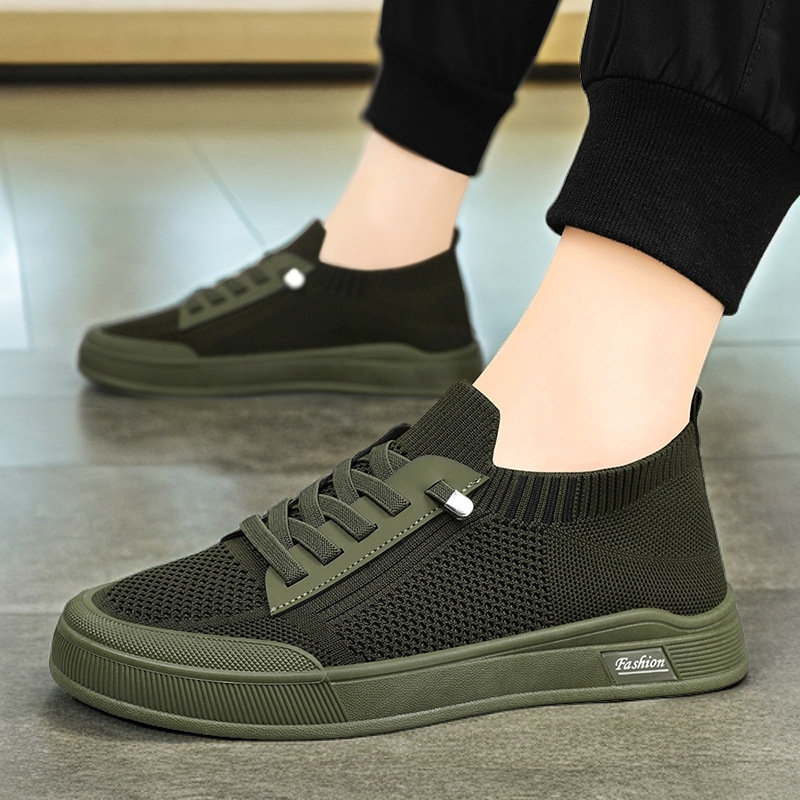 Zapatos de hombre 2026 primavera de moda zapatos casuales zapatos de tela de malla un pedazo zapatos planos suela suave al por mayor transfronterizos