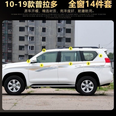 10-20 Prado Car Window Şüşə kənarı xromları/moldingləri - 10-20-prado-full-window-14-pieces-wide-plastic-mirror