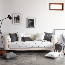 北欧简约网红皮沙发垫子四季通用防滑坐垫套罩纯棉布艺加厚靠背巾