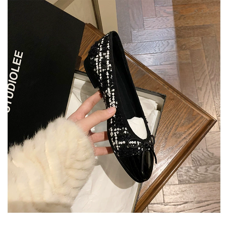 Балетки, обувь с бантом, в стиле Chanel, французский стиль, коллекция 2023