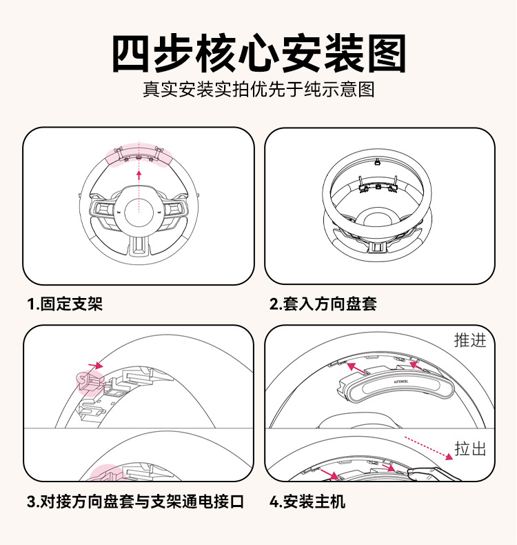 Autowoel Car Steering Wheel Cover Suede Winter Wireless Heating All-Season Universal Carbon Nano Heating Handle Cover