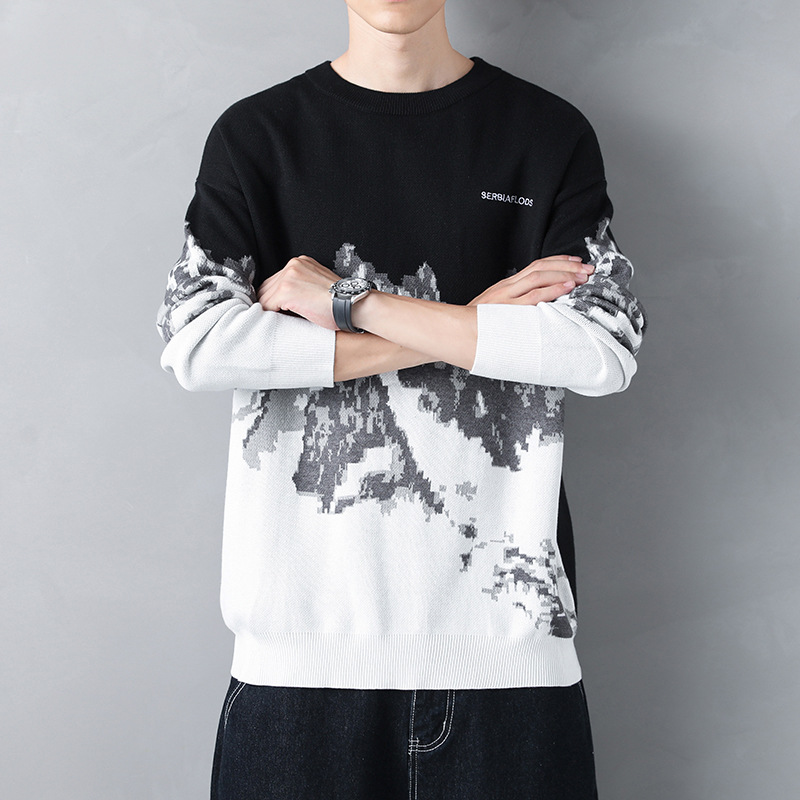 Herren Strickpullover Mit Farbakzenten Für Herbst Und Winter_voghion.com