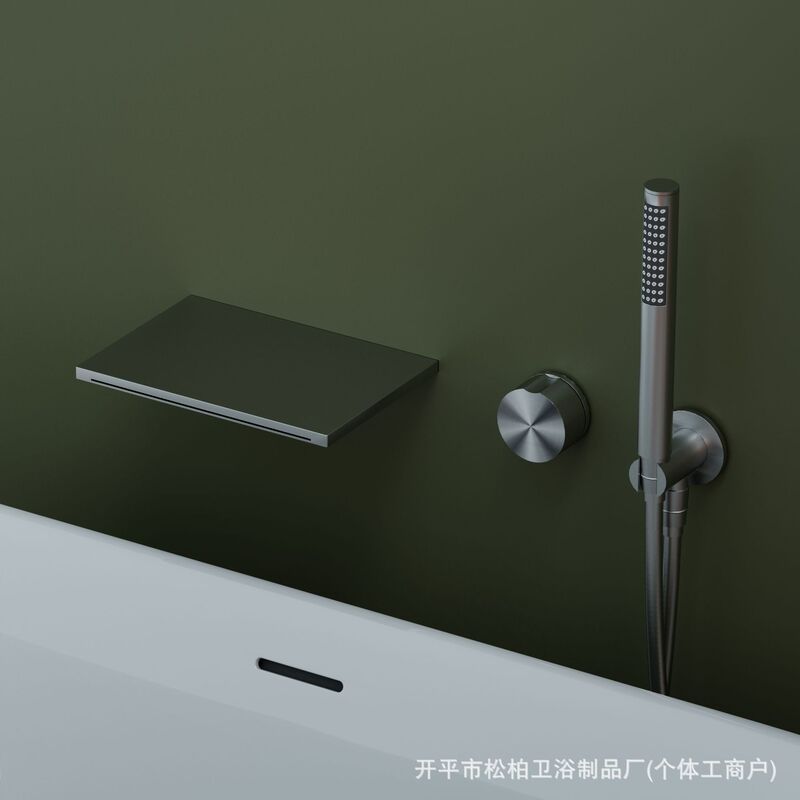 Cross-Border Russian In-Wall Bathtub Faucet Gun Gray Concealed Built-In Faucet Waterfall Bathroom Wholesale