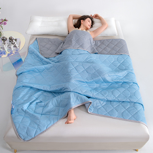 New Cool-Feeling Silk Ice Cream Pattern Air Conditioning Blanket Live Stream Bestselling Summer Cooling Blanket Wholesale