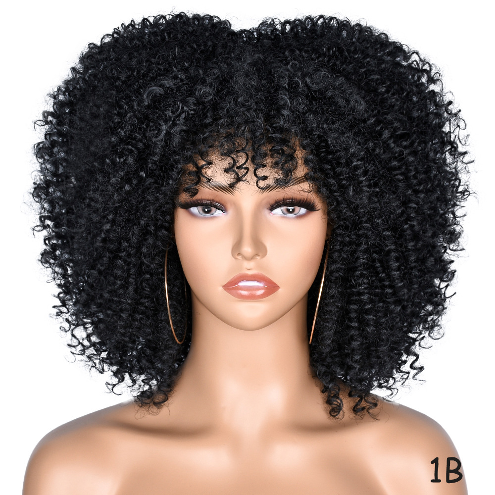Parrucca sintetica afro corta per donna stile africano_voghion.com