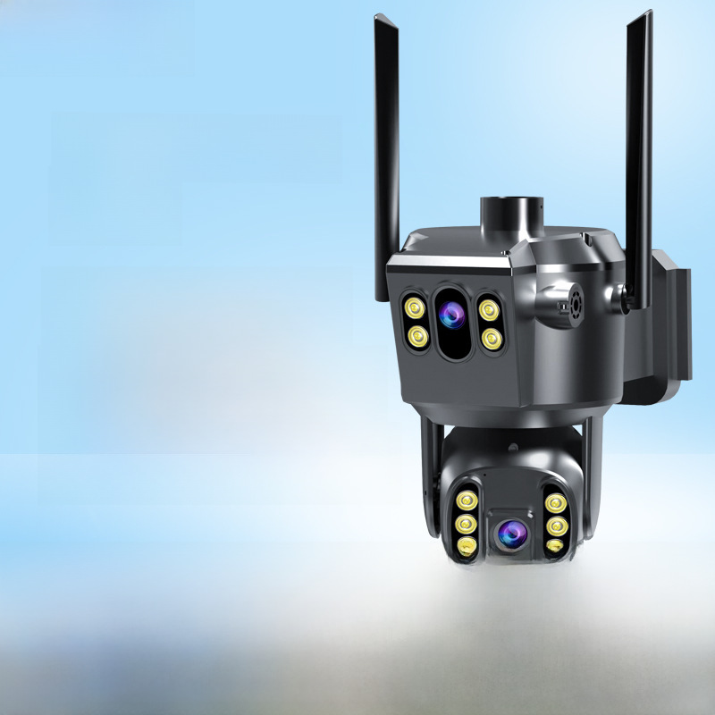 Black light night vision home surveillance camera with remote phone panoramic full-angle two-eyed wireless camera