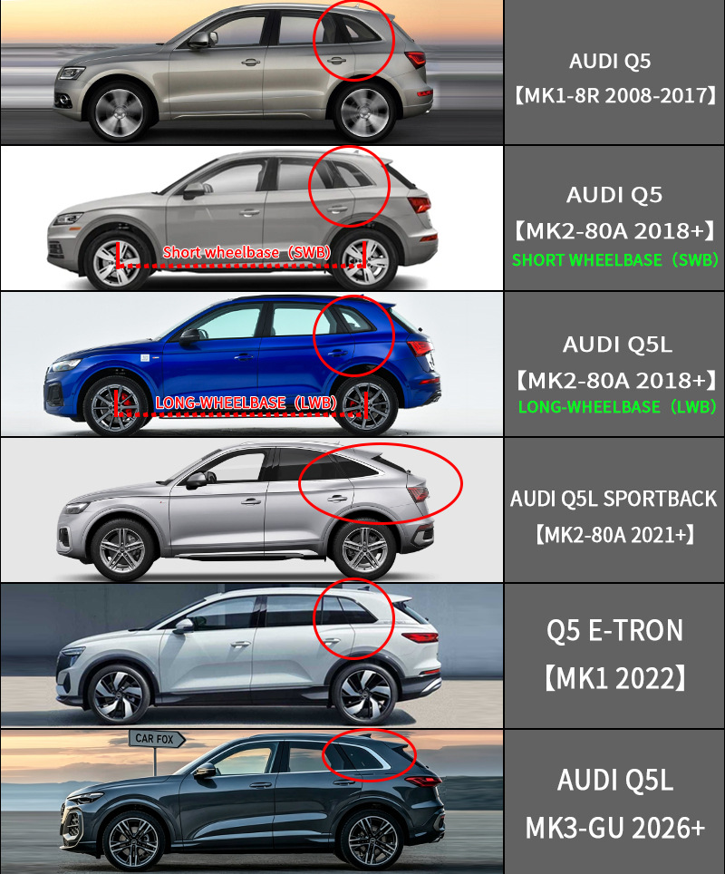 Suitable for Audi Q5 Coupe Window Rain Visor Audi Q5 E-Tron Window Visor