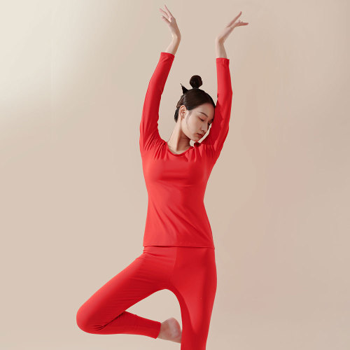 Women's Pure Cotton Thin Bottoming Round Neck Stretch Autumn Clothes Autumn Pants Underwear Women's Suit Solid Color Autumn Clothes Autumn Pants