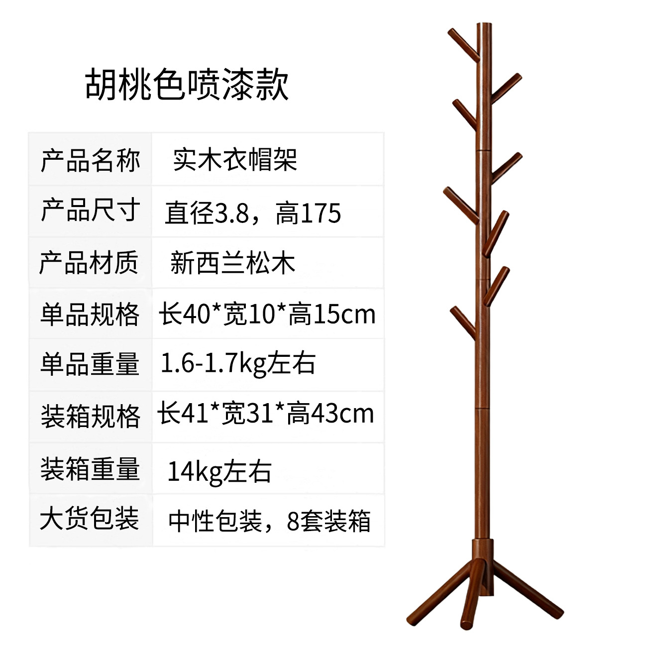 삼각형 모델 [호두색 모델] - 나사 걸이 가지 - 메인 폴 3.8cm