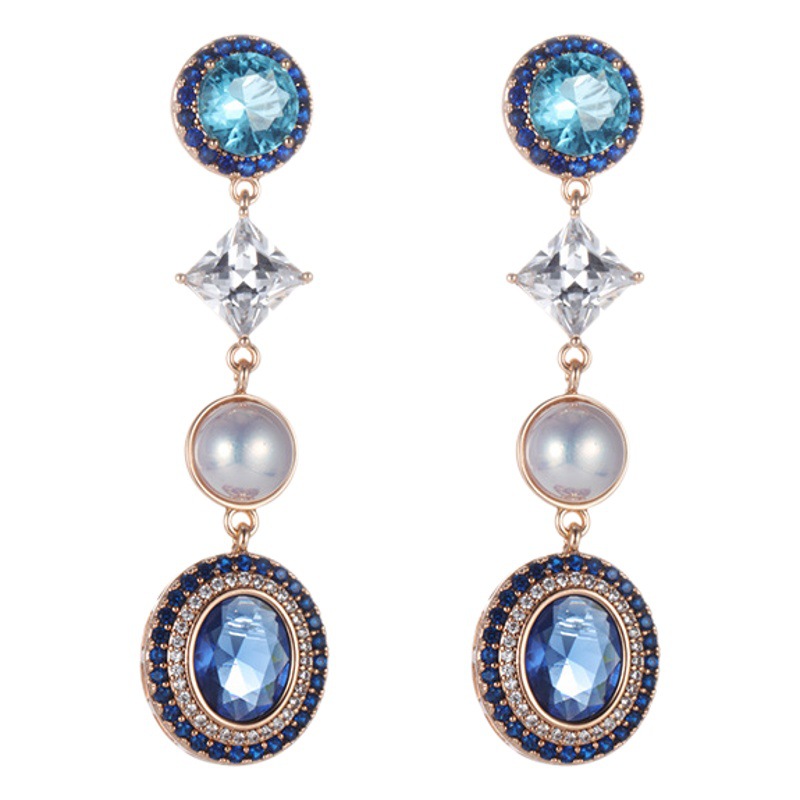 Xuping joyería colectiva serie de gemas artificiales mariposa pendientes oval retrógrados franceses de alta calidad pendientes de temperamento mujeres