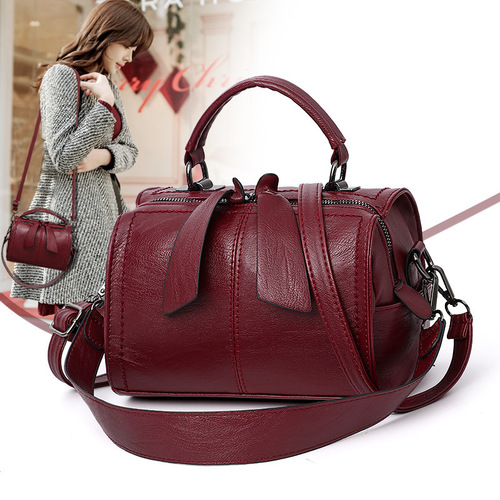 〖Cross-border Women's Handbags〗 Fashion Hand-held Shoulder Bag  Korean Version New Winter Crossbody Bag Simple Soft Leather Bag