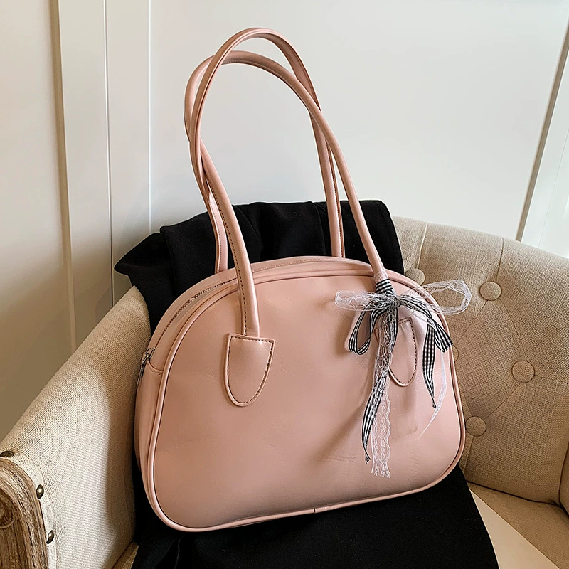 Small design handheld one-shoulder bag with bow, South Korea