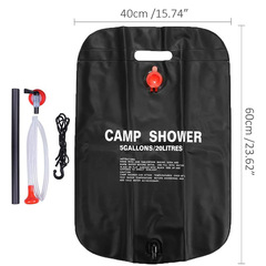 Cross-border 20L shower bag, sports water bag, solar shower bag, outdoor supplies, picnic camping water storage supplies