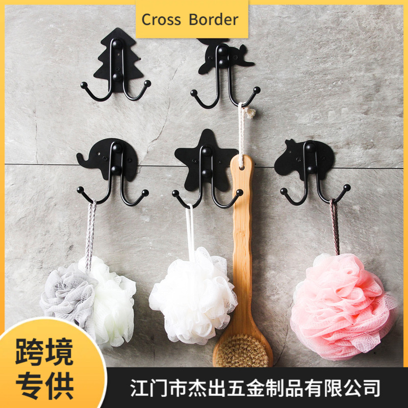 Manufacturer's Ready-Made Cross-Border Animal-Shaped Hooks for Children's Room Safety Wall Punching Hooks Original Shape Hooks