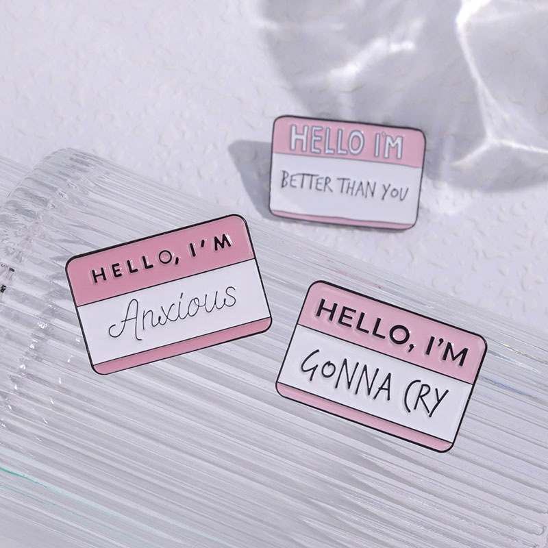 Streetwear Pin Geometric Letter Alloy Stoving Varnish Unisex Brooches display picture 5