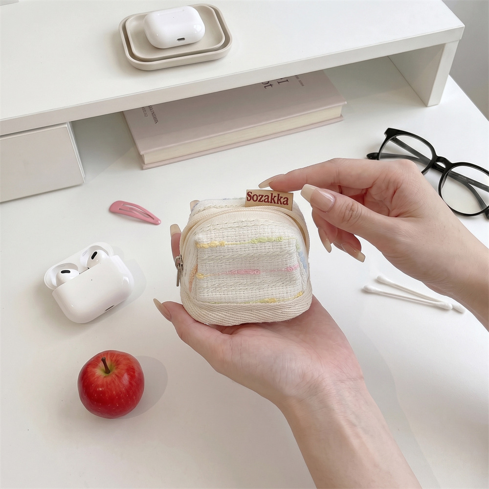 410312 Xiaoxiang Style Cute Portable Suitable for Apple Wireless Bluetooth Headset Protective Cover Storage Soft Cloth Case