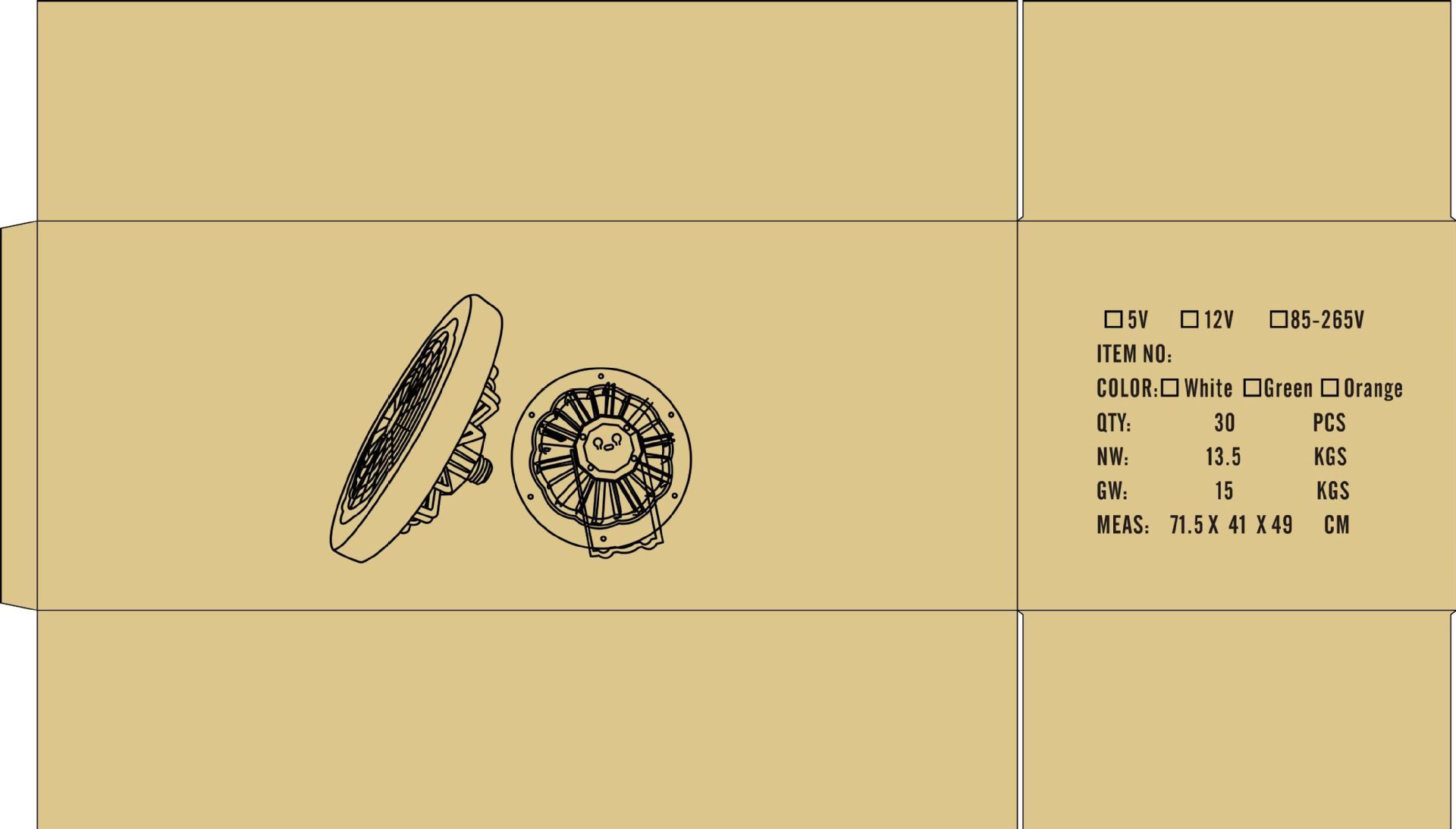 YED Fan Light E27 features