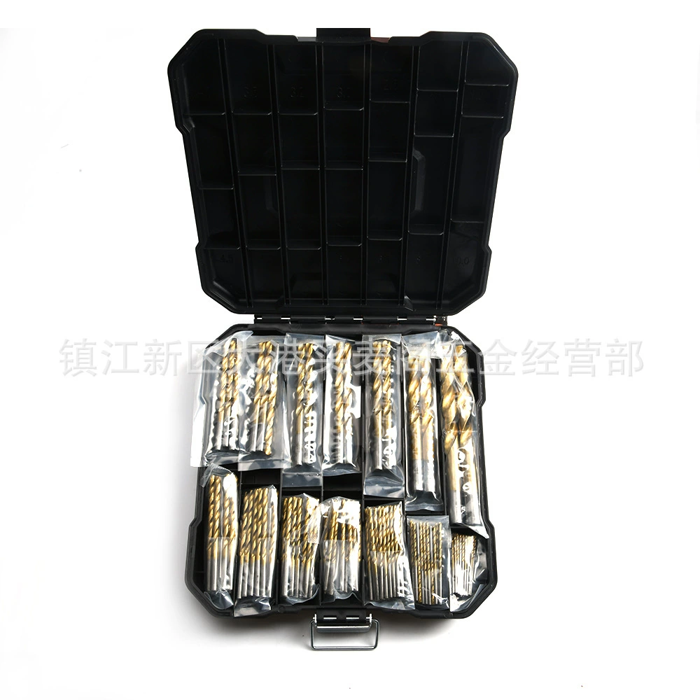 99 шт. Спиральное сверло с титановым покрытием в пластиковой упаковке деревообрабатывающее Отверстие Сверло костюм 1,5-10 мм