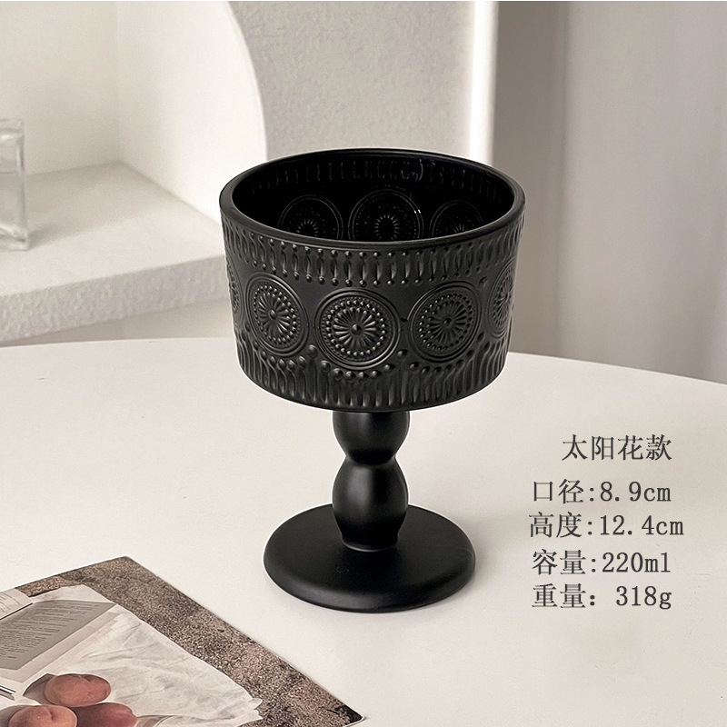 Francés retro negro esmaltado candelabro casero de alto nivel sensación de base de vidrio de incienso atmósfera decoración