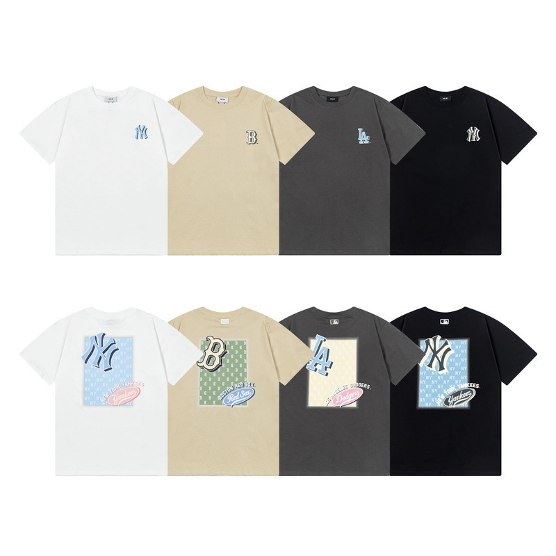 Mlb Short-Sleeved 25Ss Spring and Summer New Retro Back Large Label Nylogo Printed Casual Versatile T-Shirt for Men and Women Mlb Short-Sleeved 25Ss Spring and Summer New Retro Back Large Label Nylogo Printed Casual Versatile T-Shirt for Men and Women