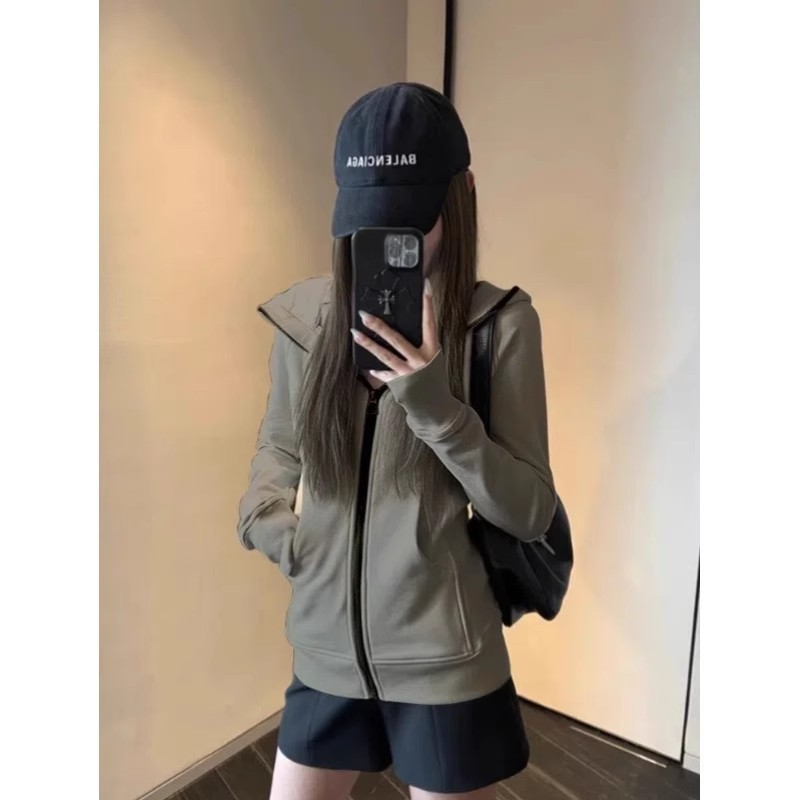 春秋季衣服连帽衫收腰紧身短款上衣2025新款|undefined