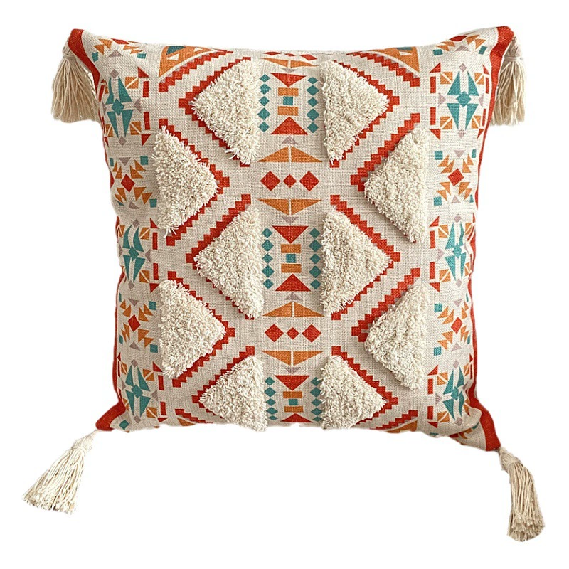 Богемская пушистая льна с принтом наволочка этнический стиль диван-кровать спинка спальная кровать декоративная подушка