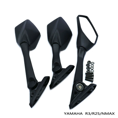 Motorcycle modification Sports Car Rearview Mirror suitable for YAMAHA R3 R25 NMAX155 Xmax 17-18 years (Motorcycle rearview mirror)