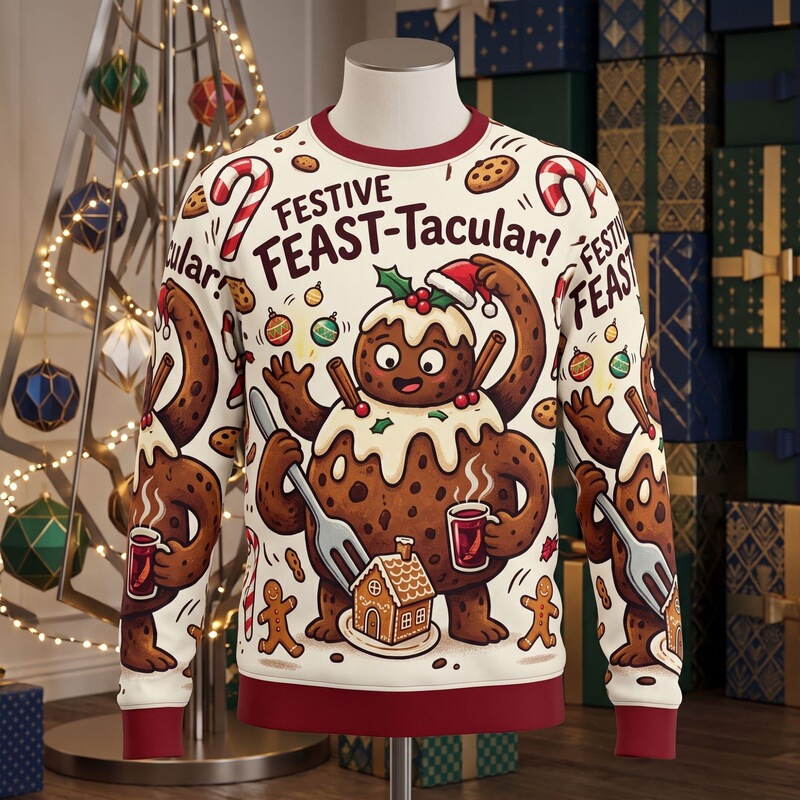 Cross-border European and American Christmas new arrivals: unisex crew-neck sweatshirts with festive 3D digital prints, designed as matching outfits for couples, manufactured by a factory