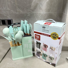 Silicone Spatula, Soup Spoon, Non-stick Pan Kitchen Utensils 19-Piece Set Food-Grade Silicone Storage Tub Combo Pack