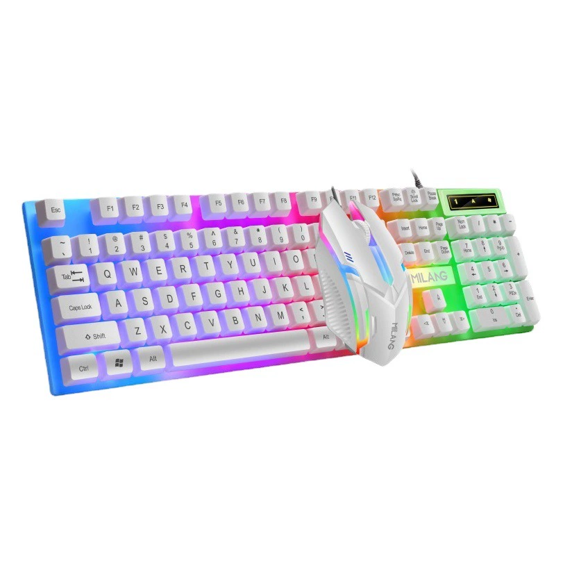 Трансграничная рисовая светящаяся клавиатура Wolf T6, мышь, костюм, проводная USB-клавиатура для домашнего офиса, Игровая клавиатура для настольного ноутбука