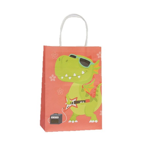 Dinosaur Gift Bag Birthday Gift Tote Bag Cartoon Dinosaur Packaging Paper Bag Children's Clothing Gift Packaging Bag