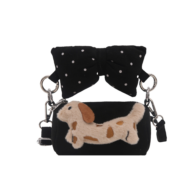 Cartoon peluche cachorro niñas y niños bolsos de hombro mini lindos bebés bolsos de mano de arco otoño invierno bolsos de niños