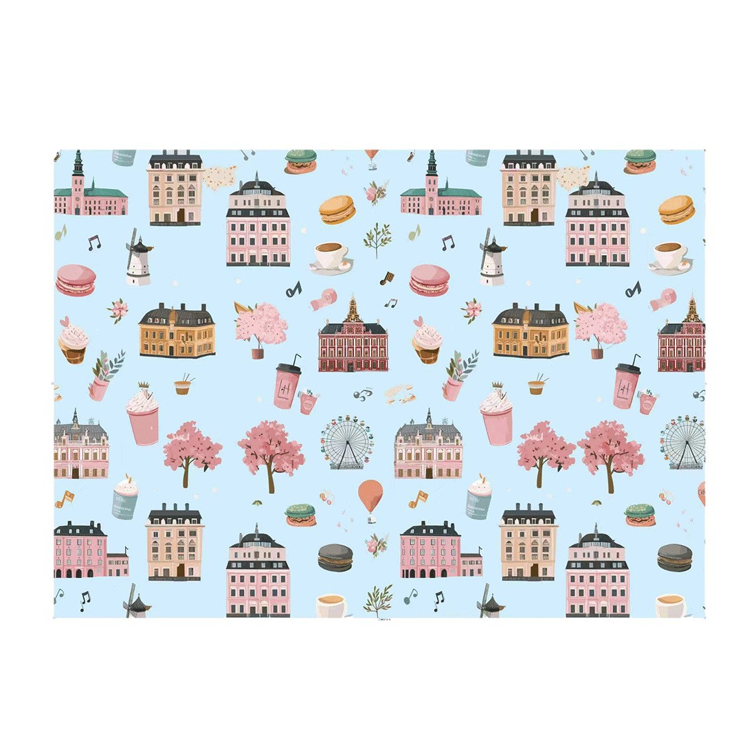Cuento de hadas francés papel de embalaje de París Torre Eiffel elemento macaron sistema encantador adecuado para el embalaje de regalos de vacaciones image 6