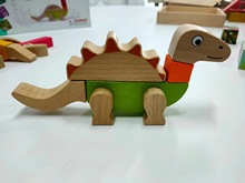 魔磁玩家恐龙款木质磁性积木 儿童益智原木磁力拼搭玩具 磁性实木