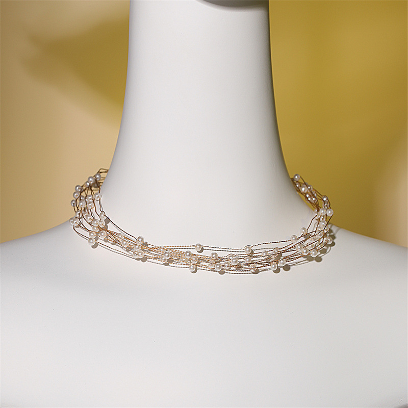 1 Piece Fashion Round Imitation Pearl Knitting Pearl Womenu0027S Necklace