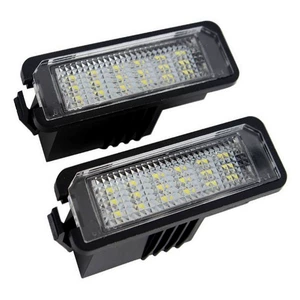 18LED license plate lights, suitable for Porsche and Volkswagen Golf MK4 Scirocco 08-14, white light, black frame, 2 pieces