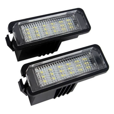 18LED license plate lights, suitable for Porsche and Volkswagen Golf MK4 Scirocco 08-14, white light, black frame, 2 pieces (License plate lamp)