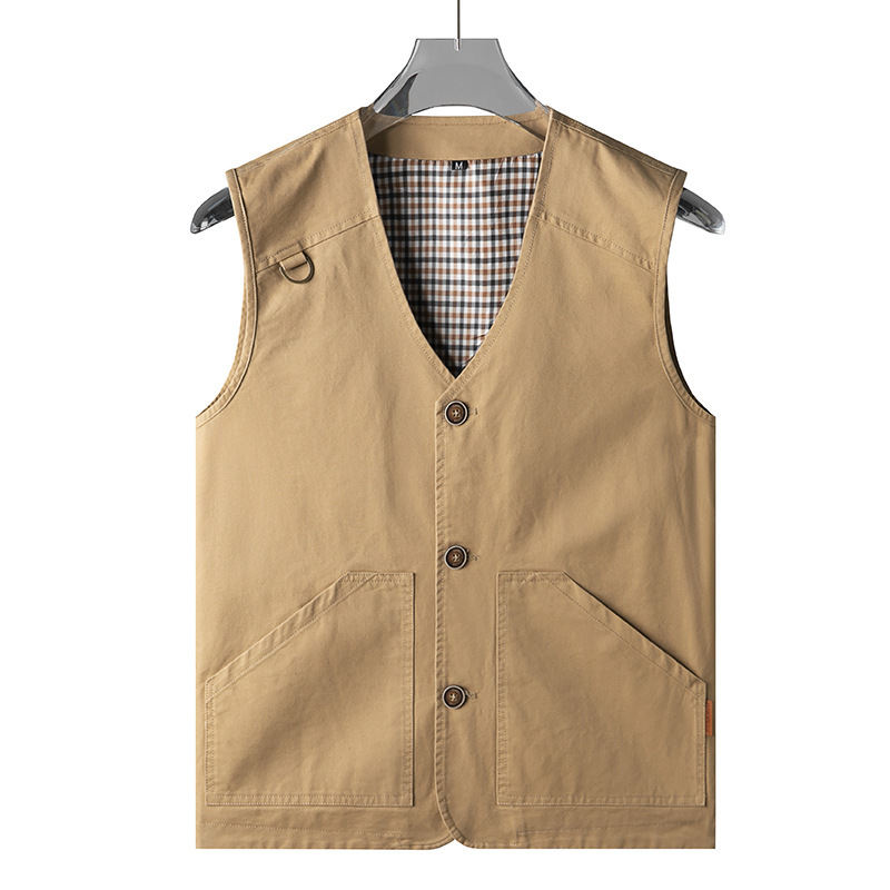 Men's V-neck plus size Denim Vest Plus Size Sleeveless Top Fashionable Korean Vest Motorcycle Waistcoat