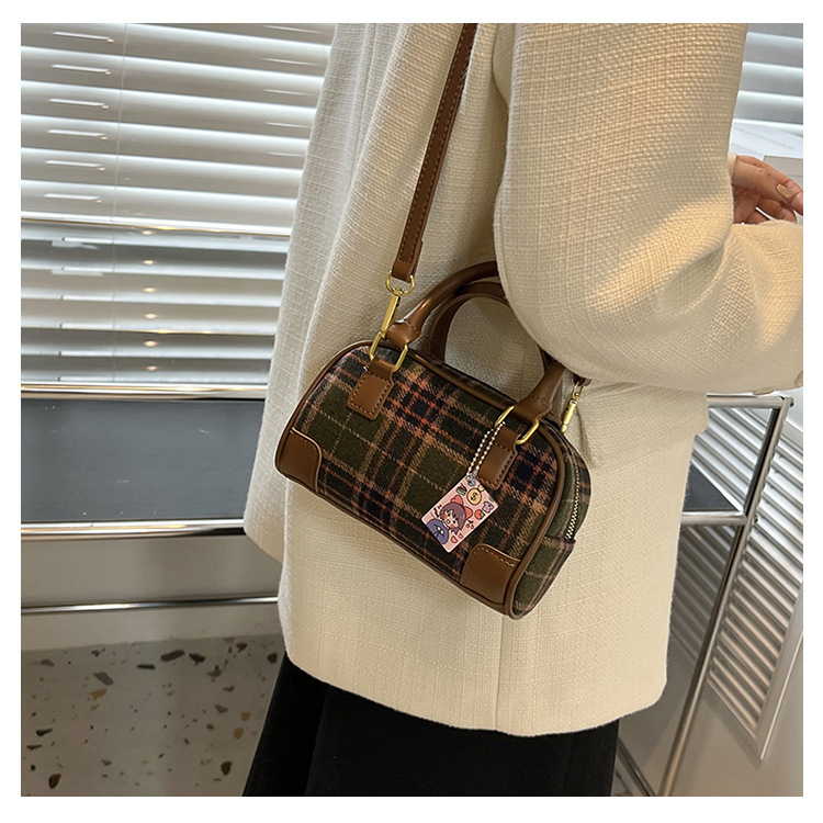 Borsa a tracolla a quadri per donna, elegante borsa a spalla tartan_voghion.com